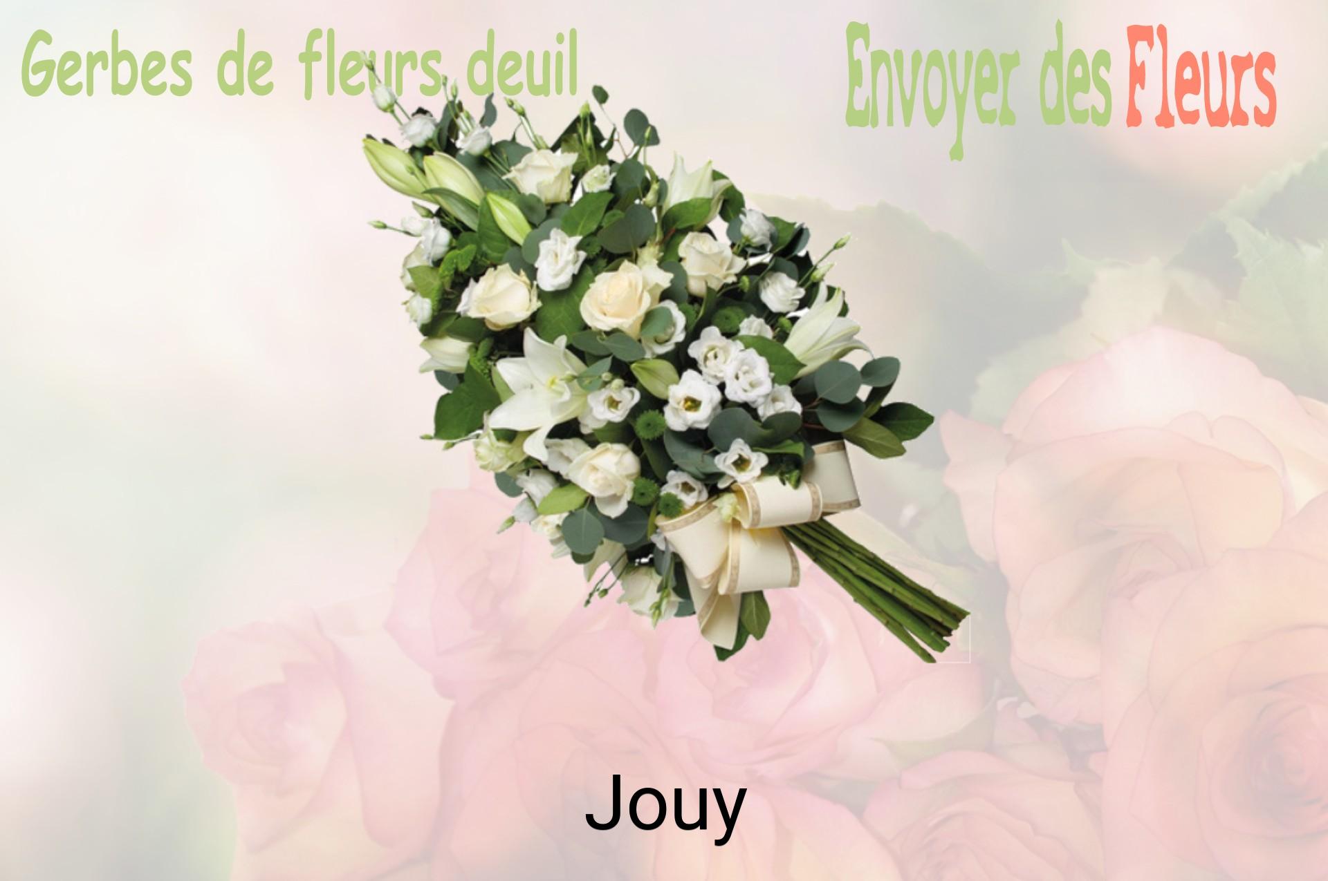 Gerbe de fleurs de deuil livrée à Jouy